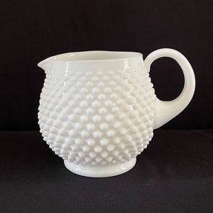 Squat Jug ~ Fenton Hobnail Milk Glass ~ Vintage